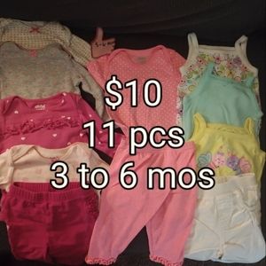 Baby girl 3 to 6 month lot of assorted clothes 11 pieces